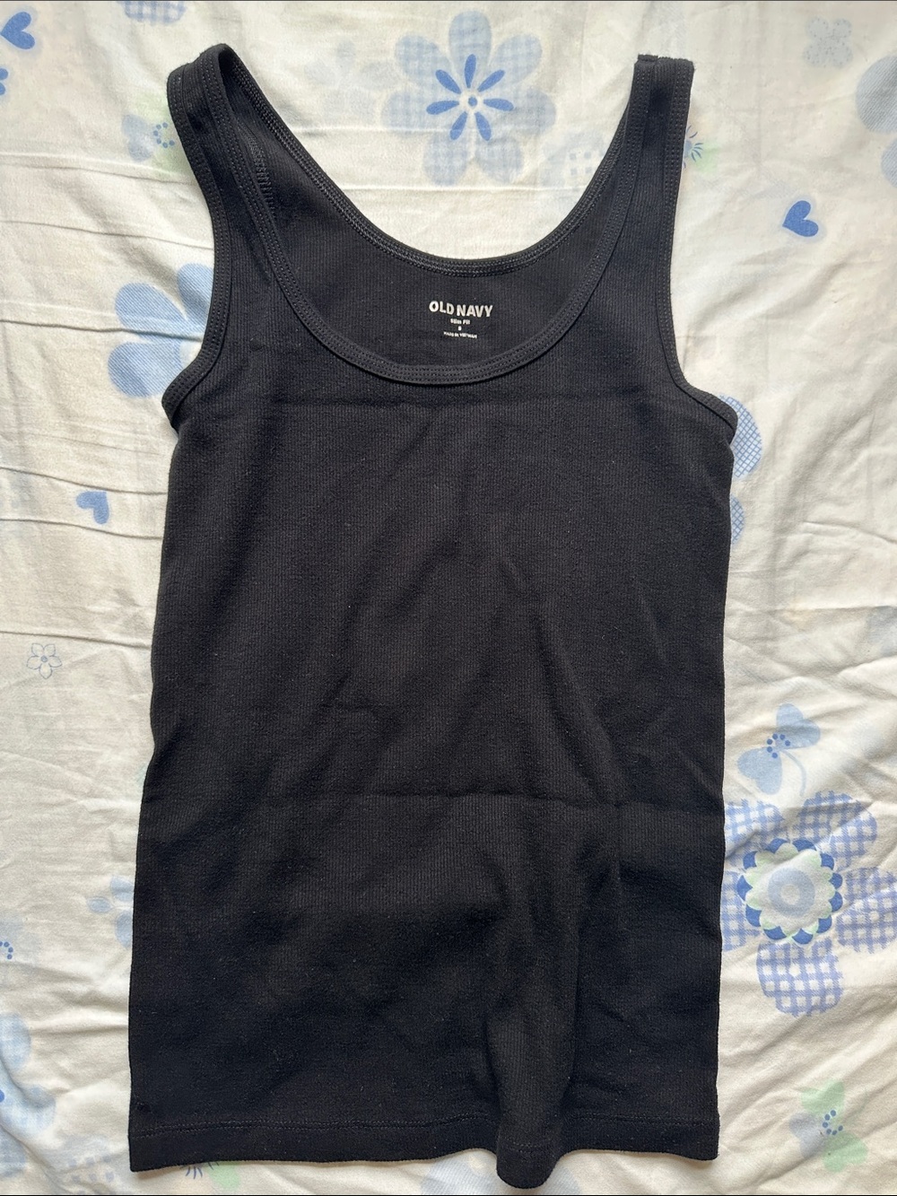 Old Navy Black Ribbed Scoop Neck Tank